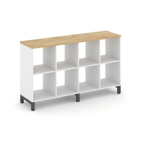 Каркас стеллажа 2 яруса SN.KS-240 (1488х400х881) (Белый/Тиквуд Светлый/Металл Антрацит)