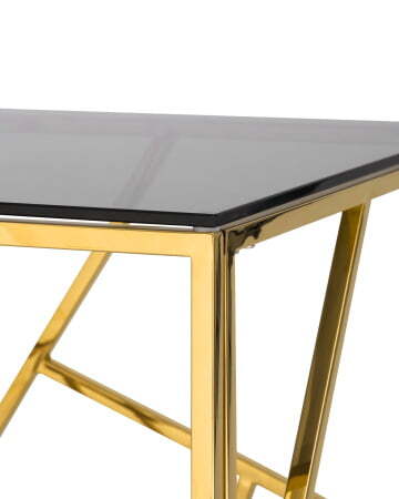 Журнальный столик 55*55 АРТ ДЕКО золото стекло smoke (Журнальный стол Арт Деко черный)