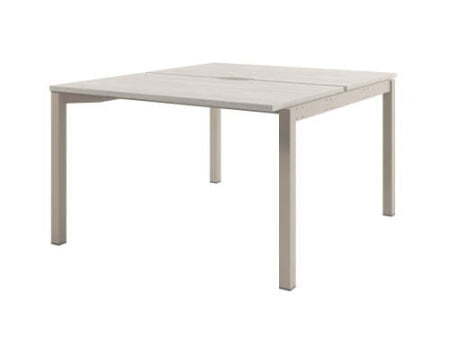 Стол-тандем на металлокаркасе, начальная секция Solution D-401 1400x1432x750 (Акация Морава/КашемирБежевый)