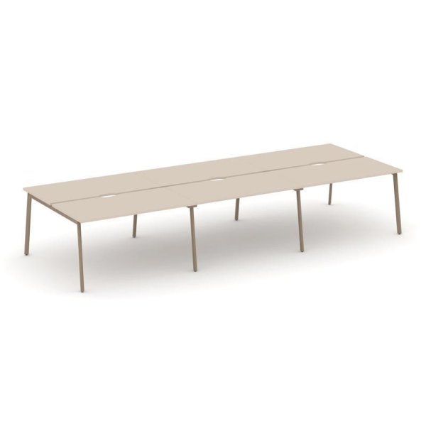 Рабочая станция 6 мест ES.D.RS-6.3-VP (4140х1500х750) (Капучино/Металл Латте)