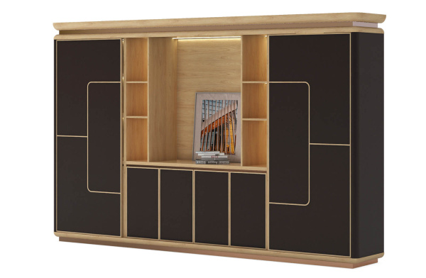 Шкаф BENTLEY (2860х550х2100) (Шпон розового дерева TA55)