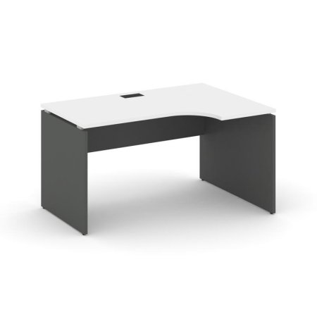 Стол рабочий эргономичный SN-D.SPA-001(R) (1380х600/980х750) (Белый/Антрацит)