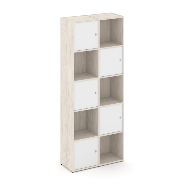 Стеллаж Locker Plus LK.K-008 798x350x1983 (Денвер Светлый | Белый)