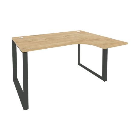 Стол эргономичный правый на О-образном м/к Onix O.MO-SA-3R 1380x1180x750 (Тиквуд Светлый/Черный металл)