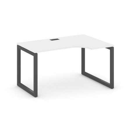 Стол рабочий эргономичный SN-5O.SPA-001(R) (1380х600/980х750) (Белый/Металл Антрацит)