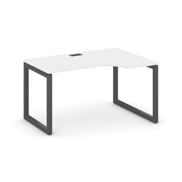 Стол рабочий эргономичный SN-5O.SPA-001(R) (1380х600/980х750) (Белый/Металл Антрацит)
