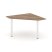 Угловой элемент переговорного стола SN-6.UPRG-031 (1180х1180х750) (Тиквуд Светлый/Металл Антрацит)