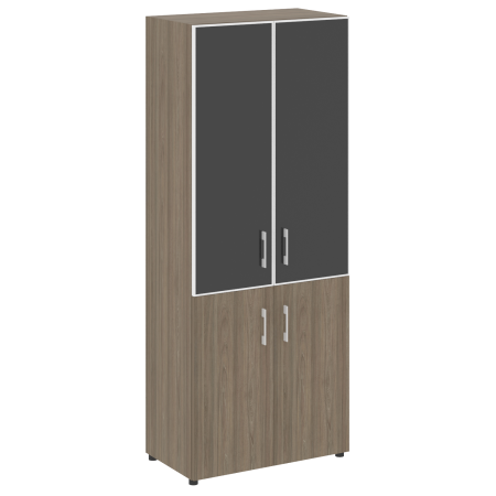 Шкаф для документов со стеклом черным LT.ST-1.2 R Black (Вяз Благородный)