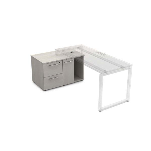 Тумба с двумя ящиками и дверкой Gloss line 9НТ.010 1000x600x620 (Ivory)