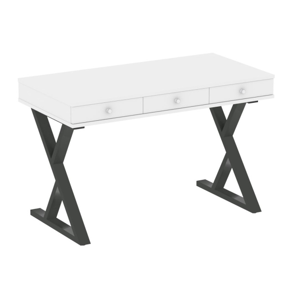 Компьютерный стол VR.SP-1-118M 1180x600x750 (Белый Бриллиант/Антрацит Металл)