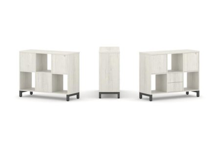 Набор стеллажа 1 сторонний, 2 яруса SN.NS-231 (1121х400х881) (Дуб Наварра/Металл Антрацит)