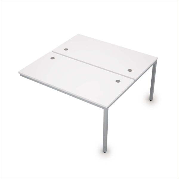 6МБК.279 Сдвоенные бенч-системы, конечный модуль (1400x1435x750) (Белый/Алюминий матовый)