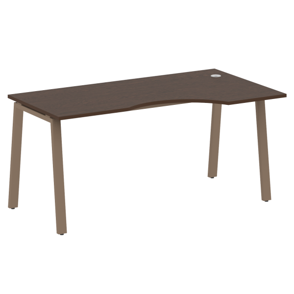 Стол криволинейный правый Metal System Style БА.СА-1 Пр 1600x900x750 (Венге Цаво/Мокко металл)