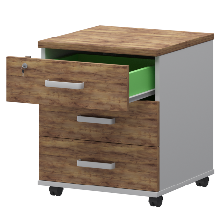 Тумба подкатная Смарт СМТ-3ПЦ Тип2 434x450x620 (Белый/Таксония)