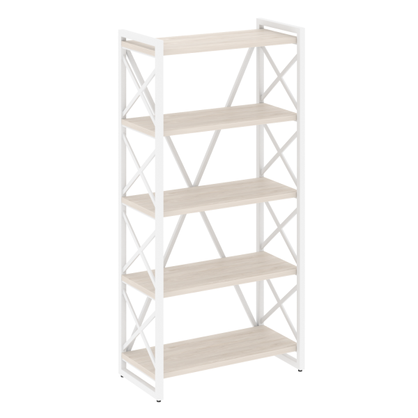 Стеллаж на регулируемых опорах-5 полок VR.L-MST.O-5.8 800x400x1650 (Денвер Светлый/Белый металл)