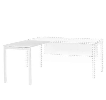 TOUR LIGHT Брифинг-приставка 103х60 (Белый/Белый металл)