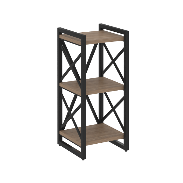 Стеллаж на регулируемых опорах-3 полки VR.L-MST.O-3.4 400x400x910 (Дуб Аризона/Черный металл)