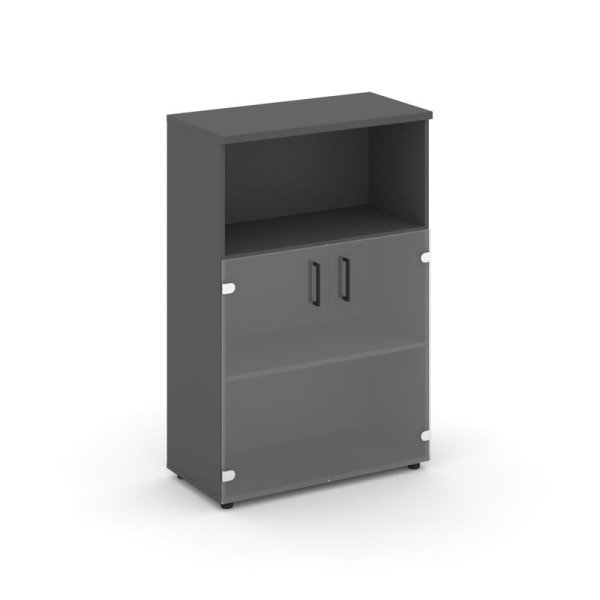 Шкаф средний широкий SN.STS-202 (796х400х1203) (Антрацит/Прозрачный)