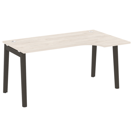 Стол эргономичный правый на деревянных опорах Onix Wood OW.SA-1R 1580x980x750 (Денвер Светлый/Дуб Темный)
