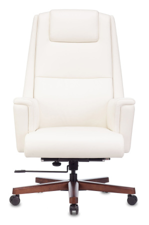 Кресло руководителя _DUKE белый кожа крестов. металл/дерево (Белый)