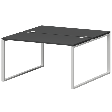 Бенч двойной на металлокаркасе Смарт СМС2-О-10К.149.Пр25 1000x1496x750 (Графит/Белый)