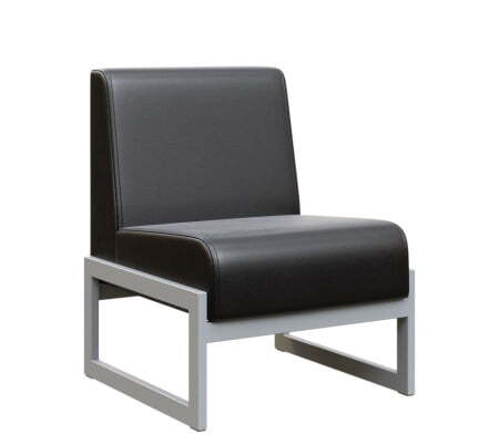 Диван одноместный MD.D1  (655х700х700) (Oregon Черный арт.16/Серый металл)