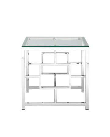 Журнальный столик 55*55 БРУКЛИН серебро (Журнальный стол Бруклин серый)