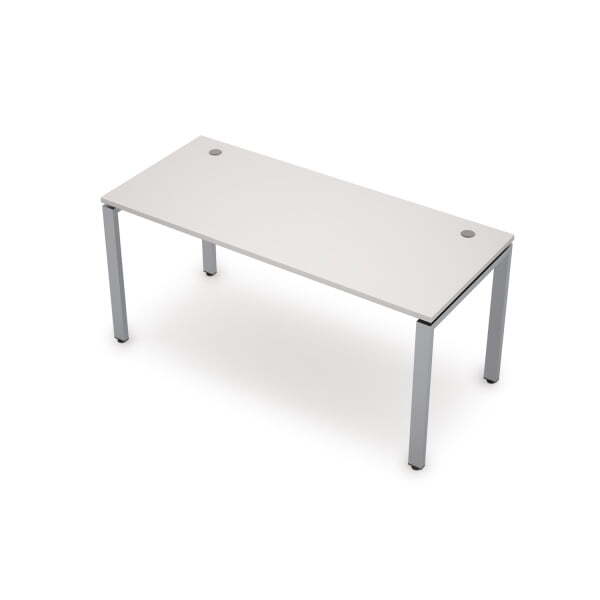 6М.687 Стол прямолинейный (1000x800x750) (Белый/Алюминий матовый)