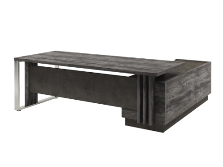 Стол с опорной тумбой и металлической опорой, левый (без розеток) Vestar Z-422л.0000 2200x2030x750 (Сосна Пасадена/Бетон Чикаго)