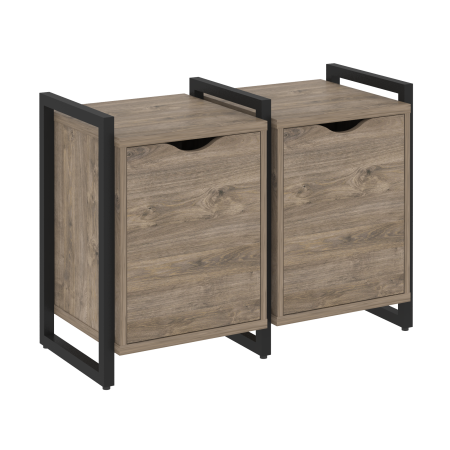 Тумба на регулируемых опорах наборная VR.L-TN-2.O 970x460x719 (Тиквуд Темный/Черный металл)