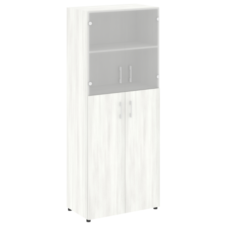 Шкаф комбинированный со стеклом нужен топ LT.ST 1.7 800x450x1990 (Снежная Патина)