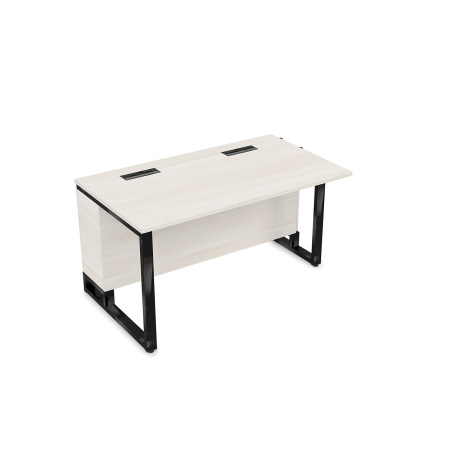 16СПН.182 Стол прямой бенч, начальный модуль  (1200x800x750) (Ivory | Черный Глянец)