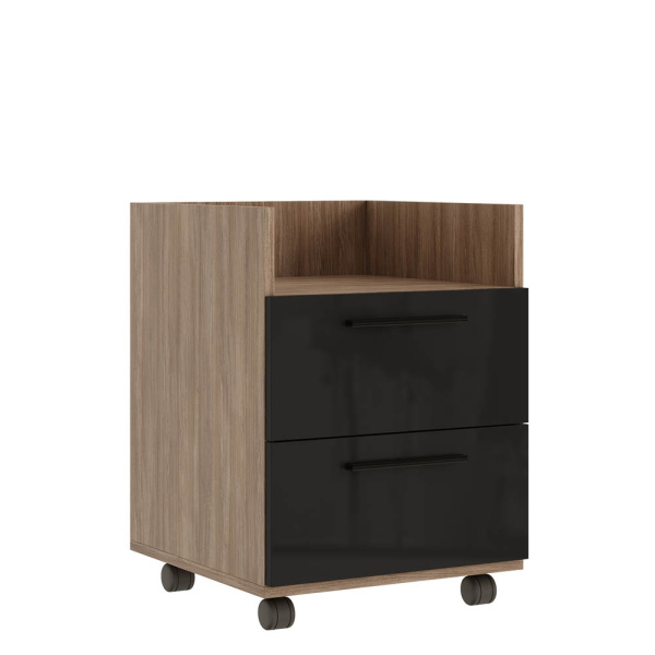 Тумба подкатная, глянец AST33931221 (Дуб/черный)