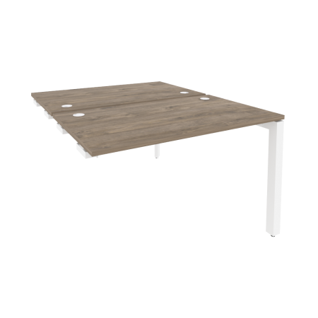 Стол-приставка двойной на П-образном м/к к опорным элем. Onix O.MP-D.SPR-2.7 1180x1475x750 (Тиквуд Темный/Белый Металл)