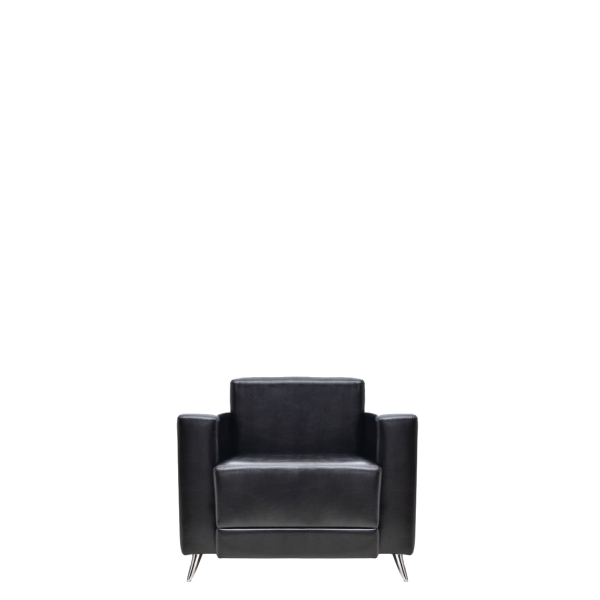 Кресло офисное Блок (А-03) с подлокотниками (Черный)