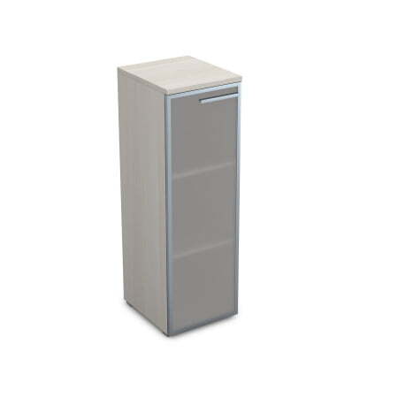 9ПП.017.6 Пенал средний со стеклом (400x450x1245) , правый (Ivory)