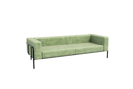 Диван трехместный FLX-3 (Teddy 917/Металл Черный)