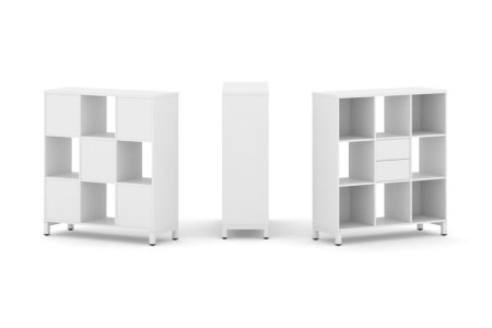 Набор стеллажа 1 сторонний, 3 яруса SN.NS-331 (1121х400х1248) (Белый/Металл Белый)