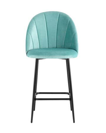 Стул полубарный Логан велюр пыльно-голубой (Стул полубарный Логан пыльно-голубой)