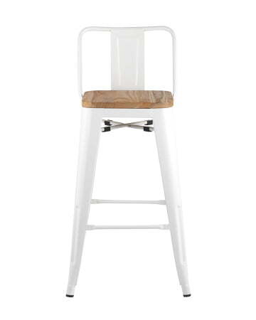 Стул полубарный TOLIX WOOD со спинкой белый глянцевый (Стул полубарный Tolix белый)