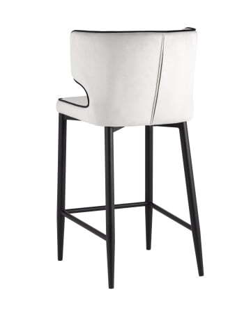 Стул полубарный Матео с кантом велюр светло-серый (Стул полубарный Матео светло-серый)