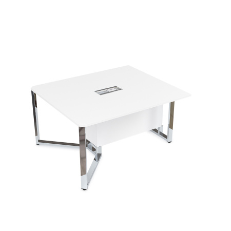 16СКН.122 Стол-квадрат бенч, начальный модуль  (1200x1200x750) (Белый Премиум | Металл Глянец)