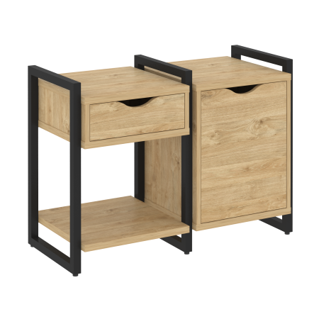 Тумба на регулируемых опорах наборная VR.L-TN-3.O 970x460x719 (Тиквуд Светлый/Черный металл)