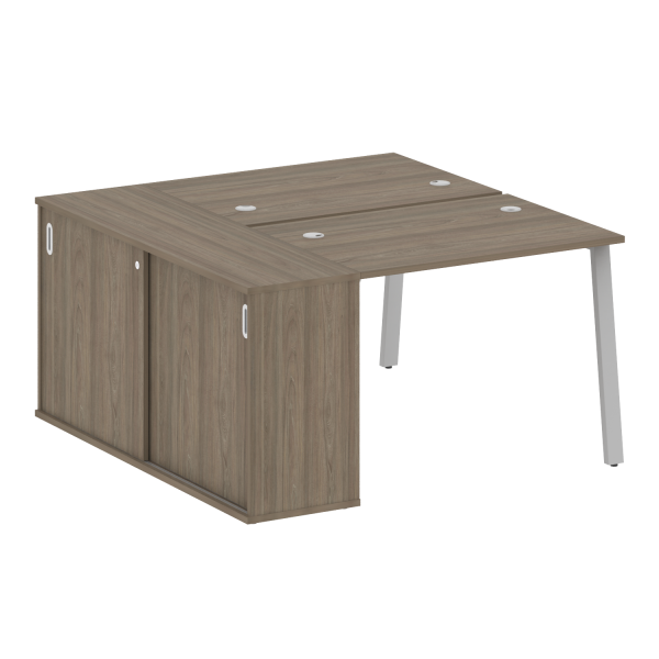 Рабочая станция с шкафом-купе на А-образном м/к Metal System Style БА.РС-СШК-1.1 Т 1410x1475x750 (Вяз/Серый металл)