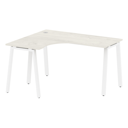 Стол криволинейный левый Metal System Style БА.СА-3 Л 1400x1200x750 (Дуб Наварра/Белый металл)