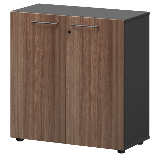 Шкаф низкий закрытый Кортез СМШ28F 792x380x811 (Темный шимо/Графит)
