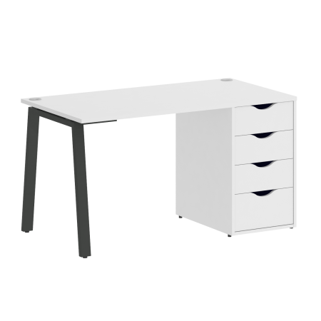 Стол письменный VR.SP-3-138.4.A 1380x720x750 (Белый Бриллиант/Антрацит Металл)