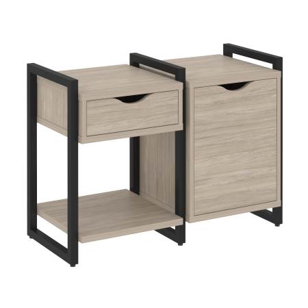 Тумба на регулируемых опорах наборная VR.L-TN-3.O 970x460x719 (Дуб Аттик/Черный металл)