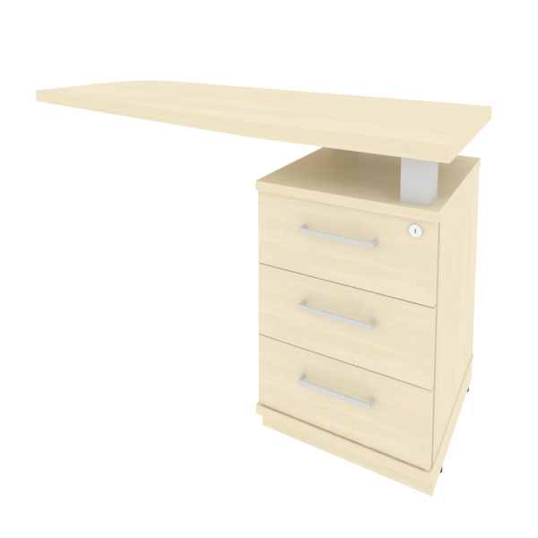 Тумба приставная с топом правая First КТP-2R 1300x500x765 (Дуб Табак)