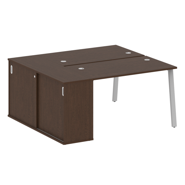 Рабочая станция с шкафом-купе на А-образном м/к Metal System Style БА.РС-СШК-1.2 Т 1610x1475x750 (Венге Цаво/Серый металл)